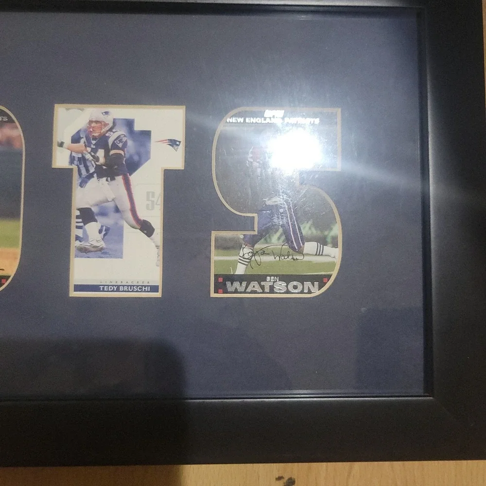 New England Patriots Cut Out Matted Framed Team Cards Tom Brady Sammy Morris Wes